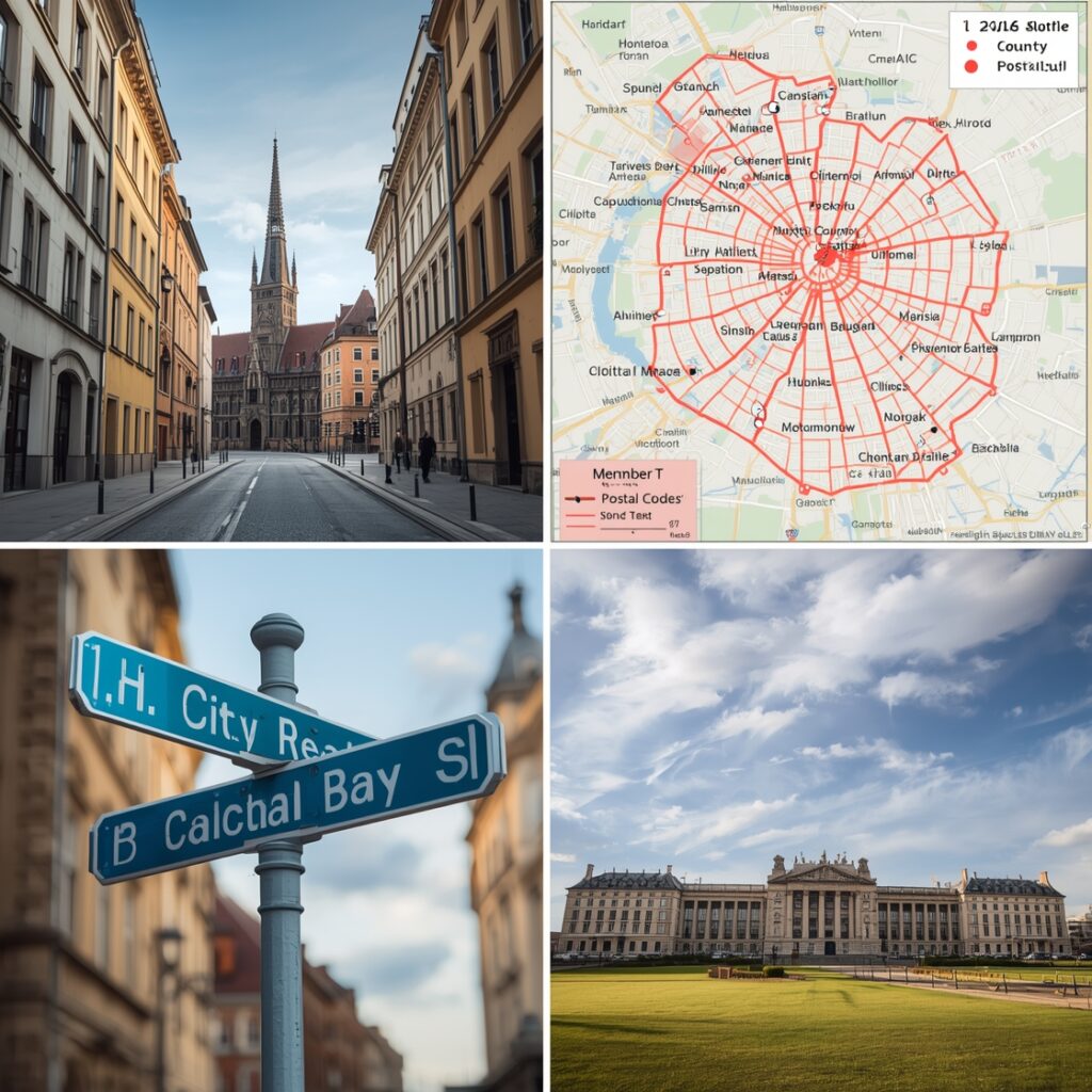 Screenshot showing how to use a postal code lookup tool for Berlin addresses